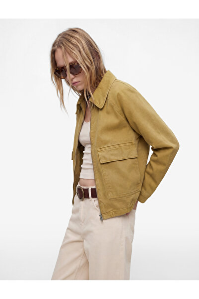 Koton Κλασικό βαμβακερό τζιν μπουφάν με λεπτομέρεια τσέπης με φερμουάρ στο γιακά