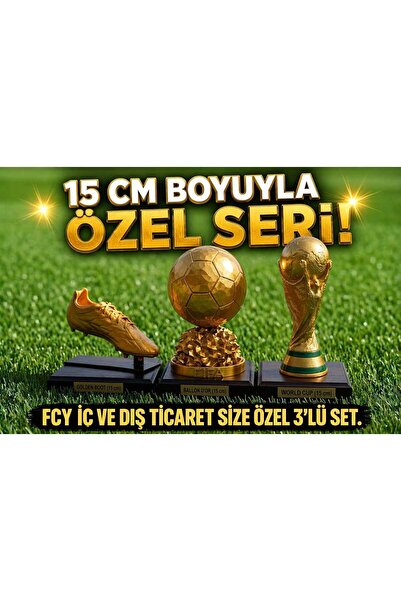 CEREN YÜCEL Altın Ayakkabı - Ballon d'Or - Dünya Kupası - 15 CM 3 LÜ SET - ÖD...