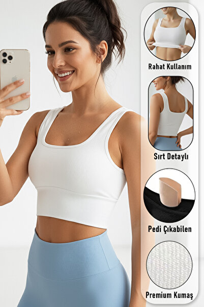 DOCE ELEGANTE Γυναικείο βαμβακερό λευκό σουτιέν με χοντρό λουράκι, με επένδυσ...