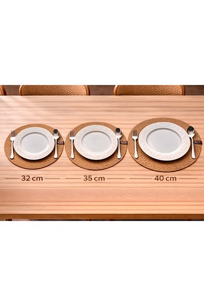 trendtrade American Service Runner 6-Piece Presentation Supla Dowry Set Plate Mat Beige Color Supla Straw Color Supla