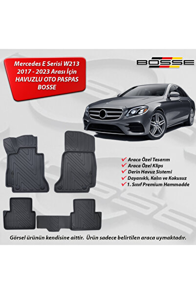 BOSSE Mercedes E Serisi Paspas W213 Paspas Araca Özel 2016 2020 Paspas 3D Hav...