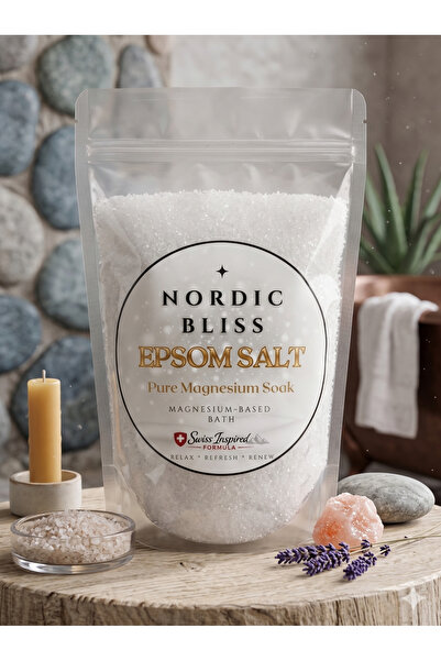 Nordic Bliss Özel İsviçre Formülü Saf Epsom Tuzu - Kas Gevşetici Magnezyum Ba...
