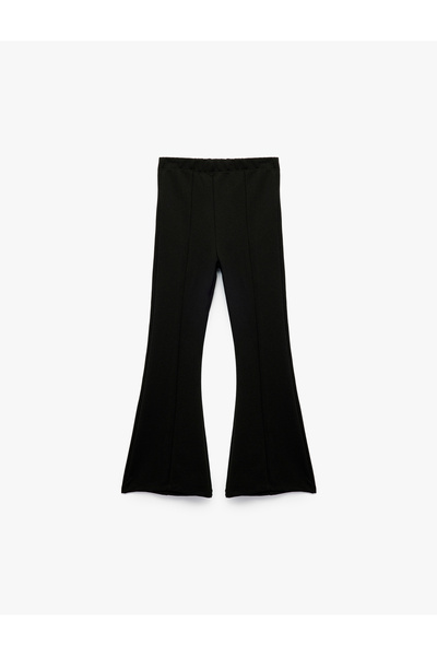 Koton Elastic Waist Viscose Blend Slim Fit Flared Trousers
