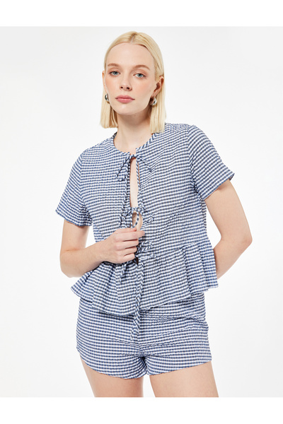 Koton Πιτζάμα με κοντό μανίκι με λεπτομέρεια με κορδόνια