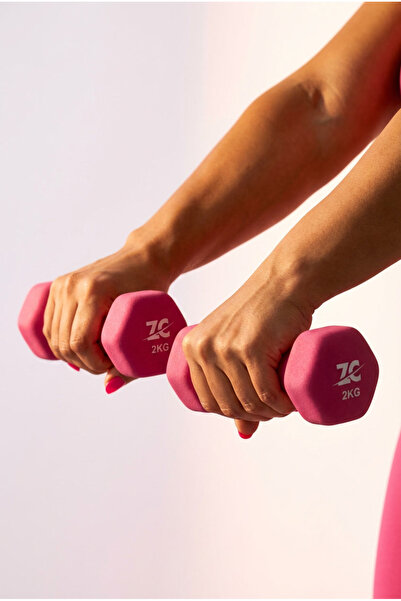 Zepca 2 Kg Profesyonel Pembe Neopren Kaplama Demir Dambıl 2 Adet