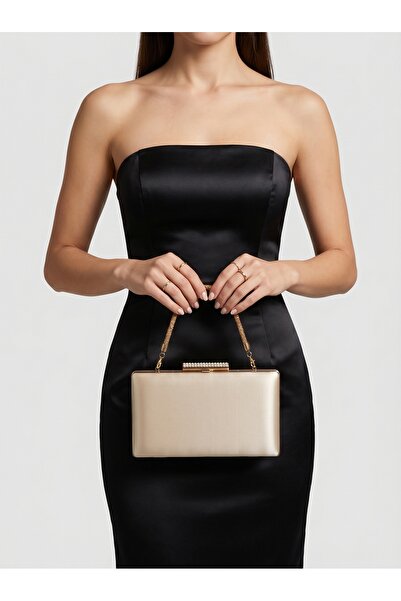 Biçanta Skin Nude Color Satin Βραδινό Φόρεμα Τσάντα Βραδινή Τσάντα Αρραβώνα Τ...