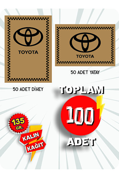 duha trend 35x50 120 Gr. Kraft Kağıt Oto Paspası Toyota 50 Adet Yatay 50 Adet...