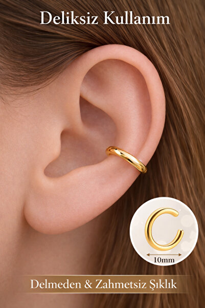 Sacce Scarves&Accessories Düz Sıkıştırmalı Kıkırdak Küpesi Earcuff