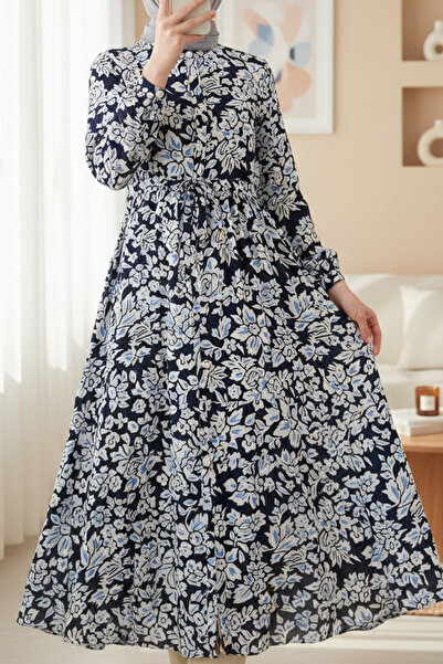 Modamorfo Φόρεμα Hijab 2144 Magnificent Collar - Navy Blue