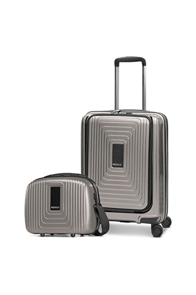 REDOLZ Essentials 14 Kofferset 2 tlg. Kabinentrolley mit Dehnfalte + Beautycase