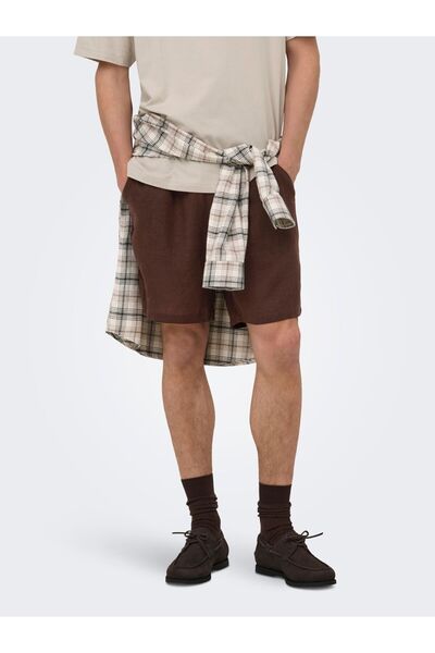 Only & Sons Jogging-Shorts ONSLAURENCE Normal geschnitten Leinen Shorts