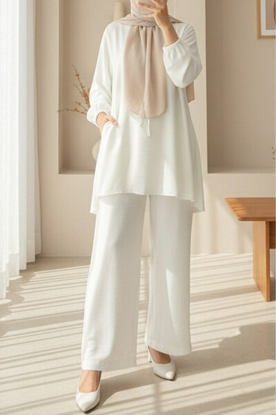 Modamorfo Ελαστική μέση με κορδόνια Loose Wide Leg Modal Fabric Casual Παντελ...