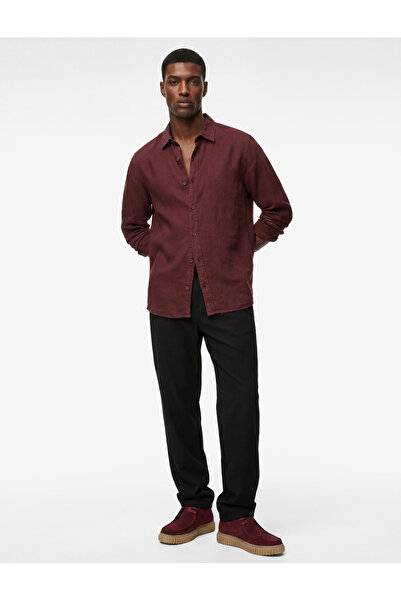 Koton Viscose Blended Fabric Trousers with Pockets, Elastic Waist and Buttons