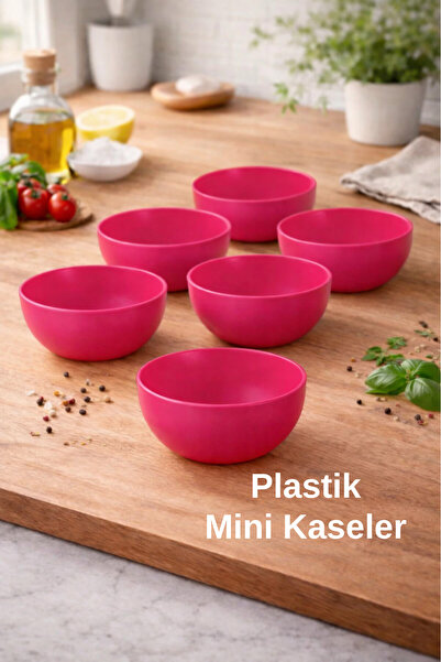 Melkan Home Round Mini Bowl Set 0.2 Liter X 6 Pieces Pink