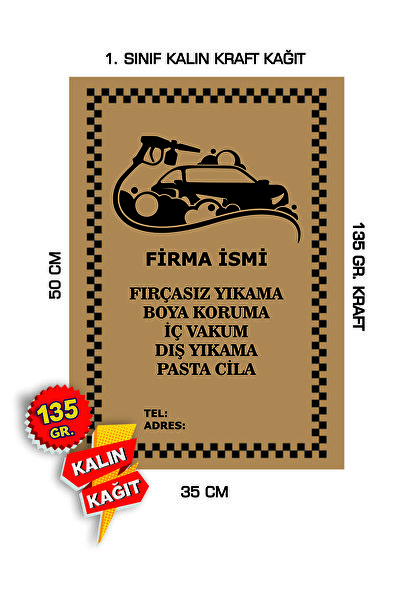 duha trend 35x50 120 Gr. Kraft Kağıt Oto Paspası Firmaya Özel 1000 Adet