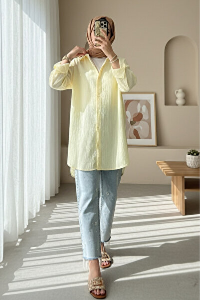 Modamorfo Πουκάμισο Karamaşlı Su Yolu Şaeran - Ανοιχτό Κίτρινο