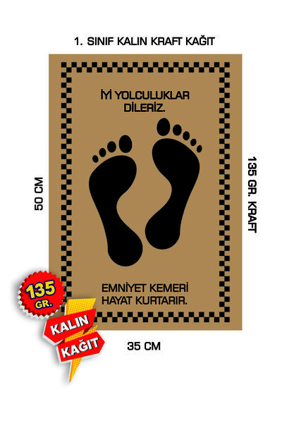 duha trend 35x50 120gr Kraft Kağıt Oto Paspası Ayak 100 Adet