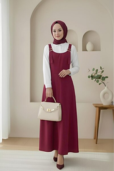 Modamorfo Ζιλέτα Γαμπαρντίνα με μισό φερμουάρ - μπορντό