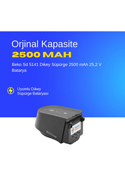 Beko Sd 5141 Dikey Süpürge 2500 mAh 25,2 V Batarya – Orjinal Uyumlu Uzun Ömür...