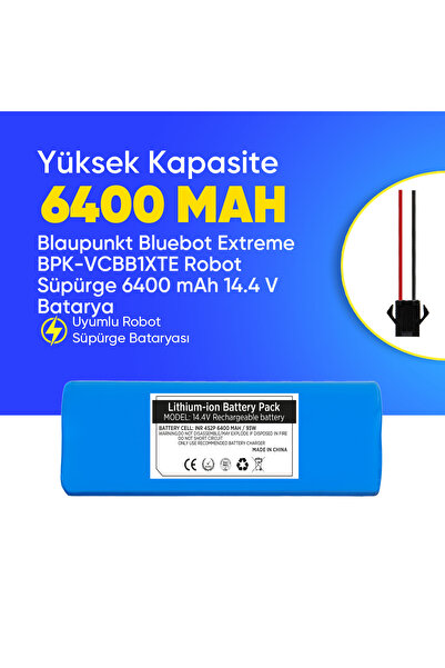 Blaupunkt Bluebot Extreme BPK-VCBB1XTE Robot Süpürge 6400 mAh 14.4 V Batarya ...