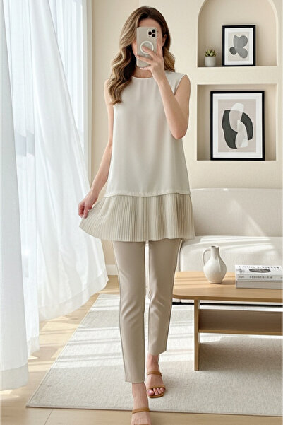 Modamorfo Εσώρουχο με πλισέ φούστα και μηδενικά μανίκια - μπεζ