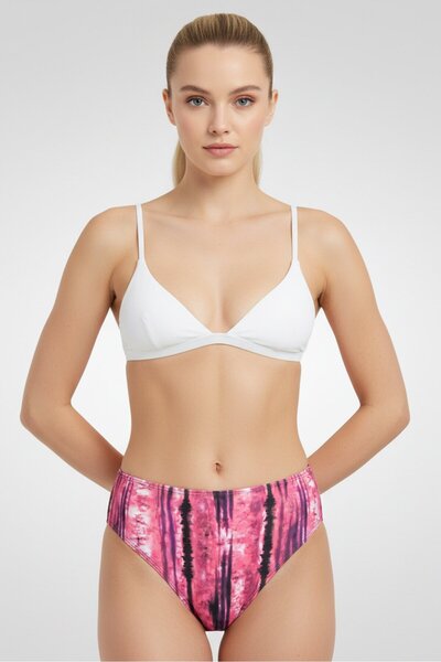 Luxe Palm Women Abstract Print Bikini Bottom, Multicolor