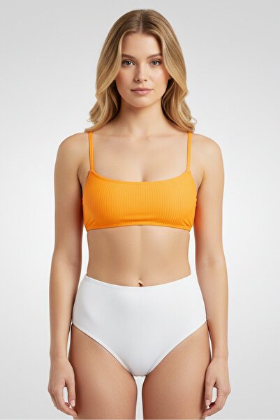 Misfit بيكيني علوي نسائي غير مبطن ومحكم بسلك سفلي، برتقالي