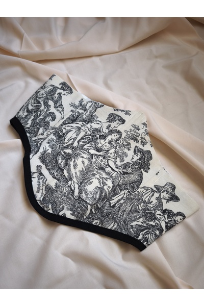 Pinn Γκρι ζώνη κορσέ μέσης χωρίς τιράντες με σχέδιο φιγούρας