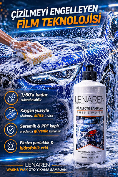 ShineWash Cilalı Oto Şampuanı 500 ml Wash & Wax Parlaklık Veren