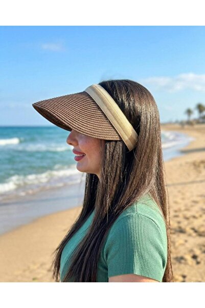 MD Moda Accessories قبعة شاطئ صيفية ذات مظهر طبيعي من القش مع حماية واسعة للوجه