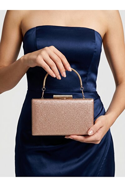 Biçanta Rose Gold Renk Simleri Dökülmeyen İthal Kumsim Metal Saplı Taşlı Kasa...