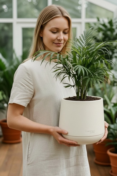 TEMMUZ HOME 4 Litre Modern Tasarım Atlas Çiçek ve Bitki Saksısı -Kaliteli Day...