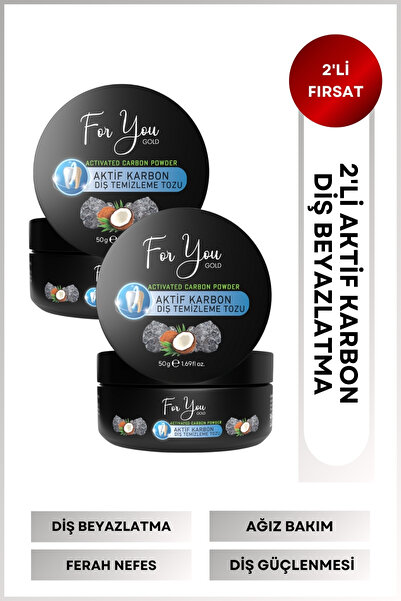 For You Gold Aktif Karbon Diş Temizleme Tozu 50 Gr Extra Beyazlatıcı Diş Tozu...