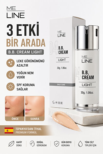BB Cream Light 30 ml | Leke Karşıtı Nemlendirici BB Krem SPF Etkili