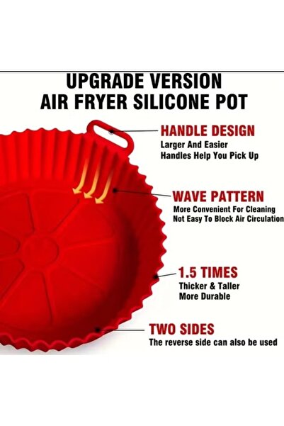 LDQ 6-Pack Flexi Bake Silicone Air Fryer Baking Pans- Non Stick, Foldable & Durable Liners for Air F