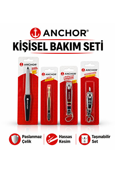 Anchor Tırnak Törpüsü,Cımbız, Büyük Boy & Küçük Boy Tırnak Makası Seti