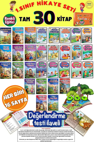 KBY 1.sınıflar Için Okumayı Sevdiren Rengarenk 30'lu Hikaye Seti (EN ÇOK KİTAP)
