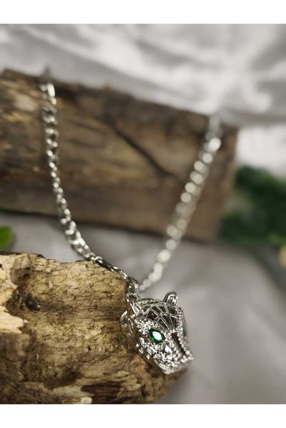 QERMA Steel Necklace Panther Lion Tiger Leopard Cougar Cheetah Unisex Necklace