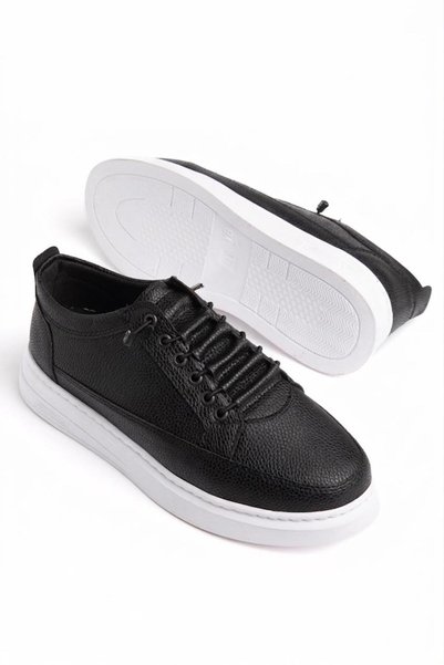 EFNANSHOES Men's Black Daily Flexible Comfortable Stitched Lightweight Poly Sole Walking Guaranteed Sports Shoes