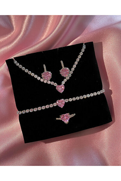 h&b design jewel Pembe Kalpli Su Yolu Set