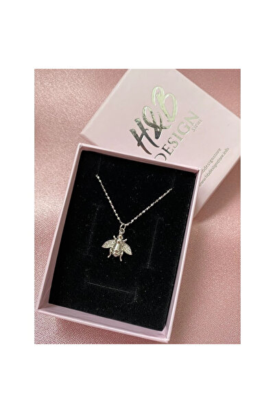 h&b design jewel Çelik Zincirli Arı Kolye