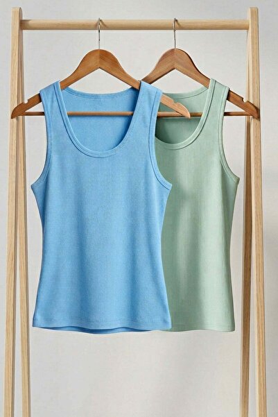 COTENCONCEPT 2 τεμάχια Μπλουζάκι με κορδόνια και λουράκια από μείγμα βισκόζης