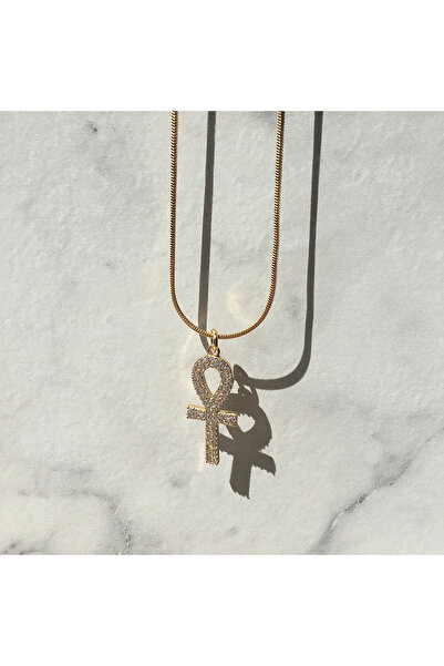 h&b design jewel Taşlı Ankh Kolye
