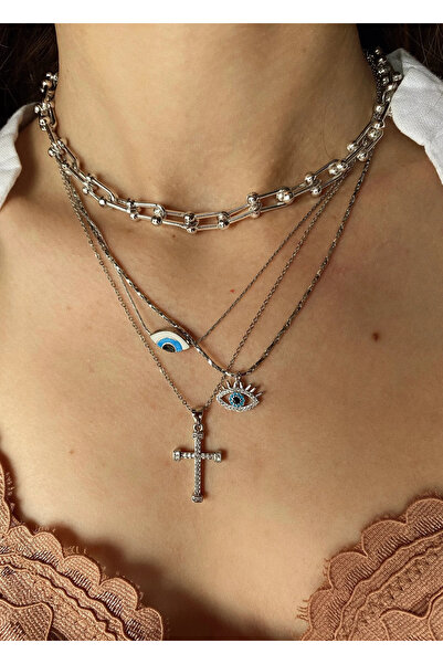 h&b design jewel Silver Elena Göz Kolye