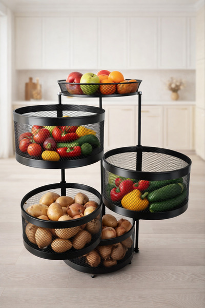 VENON HOME ORGANİZER MAMBO 4 KATLI PATATES SOĞANLIK SİYAH