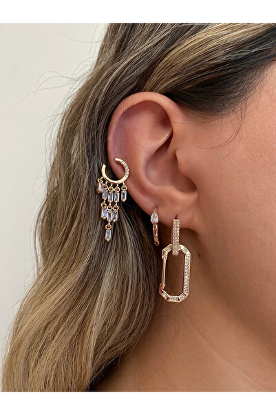 h&b design jewel Gold Dangle Earring Set