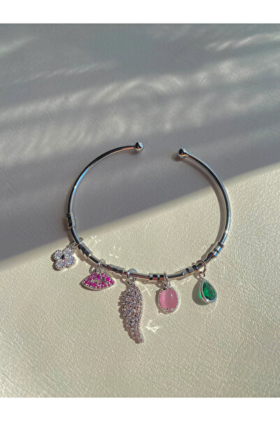 h&b design jewel Melek Kanat Detaylı Silver Charm Bileklik