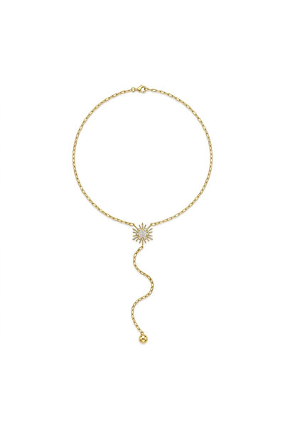 h&b design jewel Steel Paperclip Chain Y Necklace