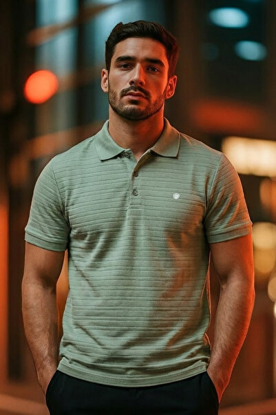 COMBİNE MİCHAİL Erkek Kısa Kollu Çağla Bol Polo Yaka Tişört