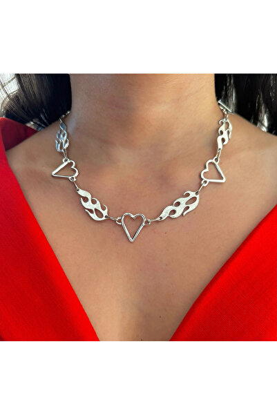 h&b design jewel Flame Detail Necklace